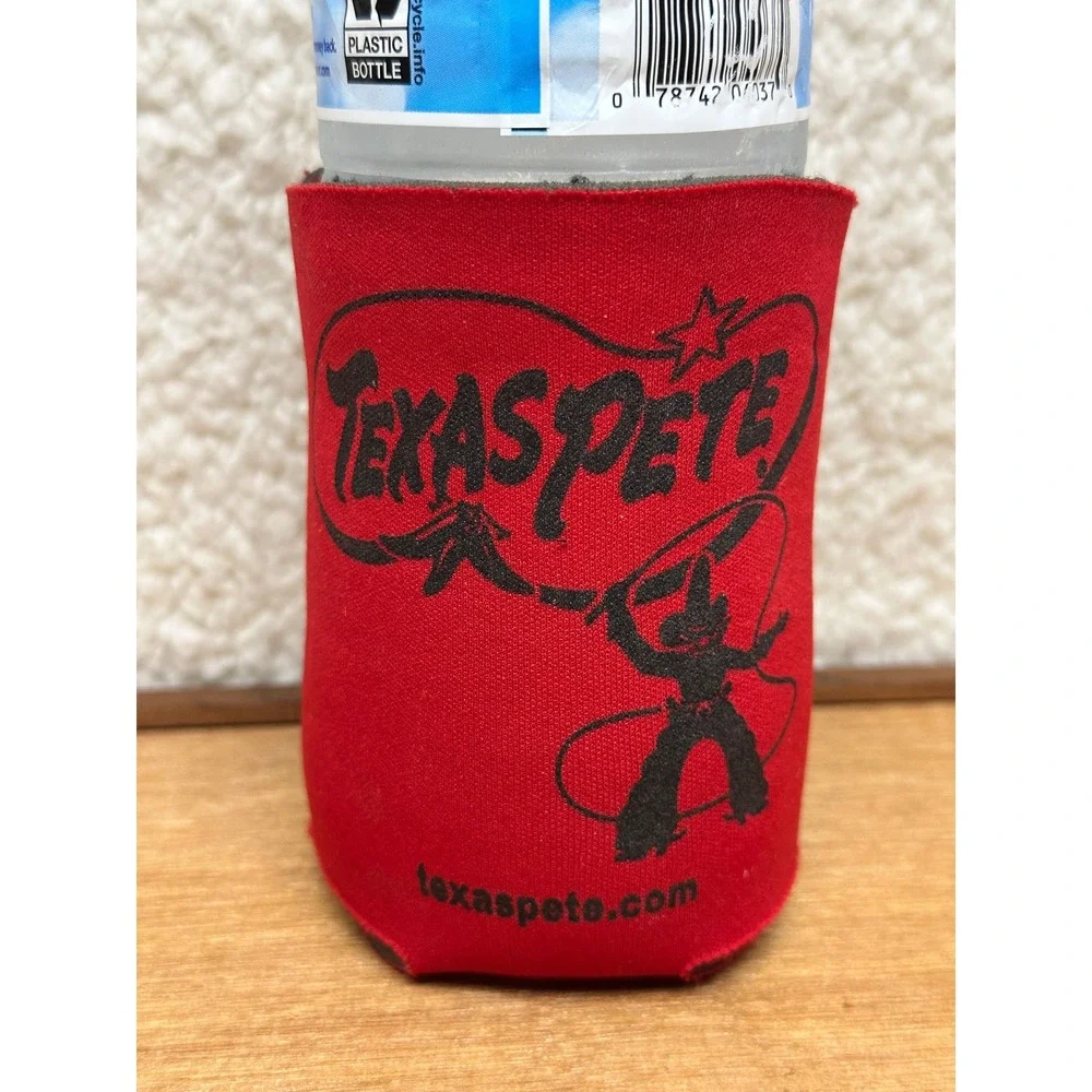 Texas Pete Can Cooler Red Promotional Beverage Insulator Hot Sauce Koozie